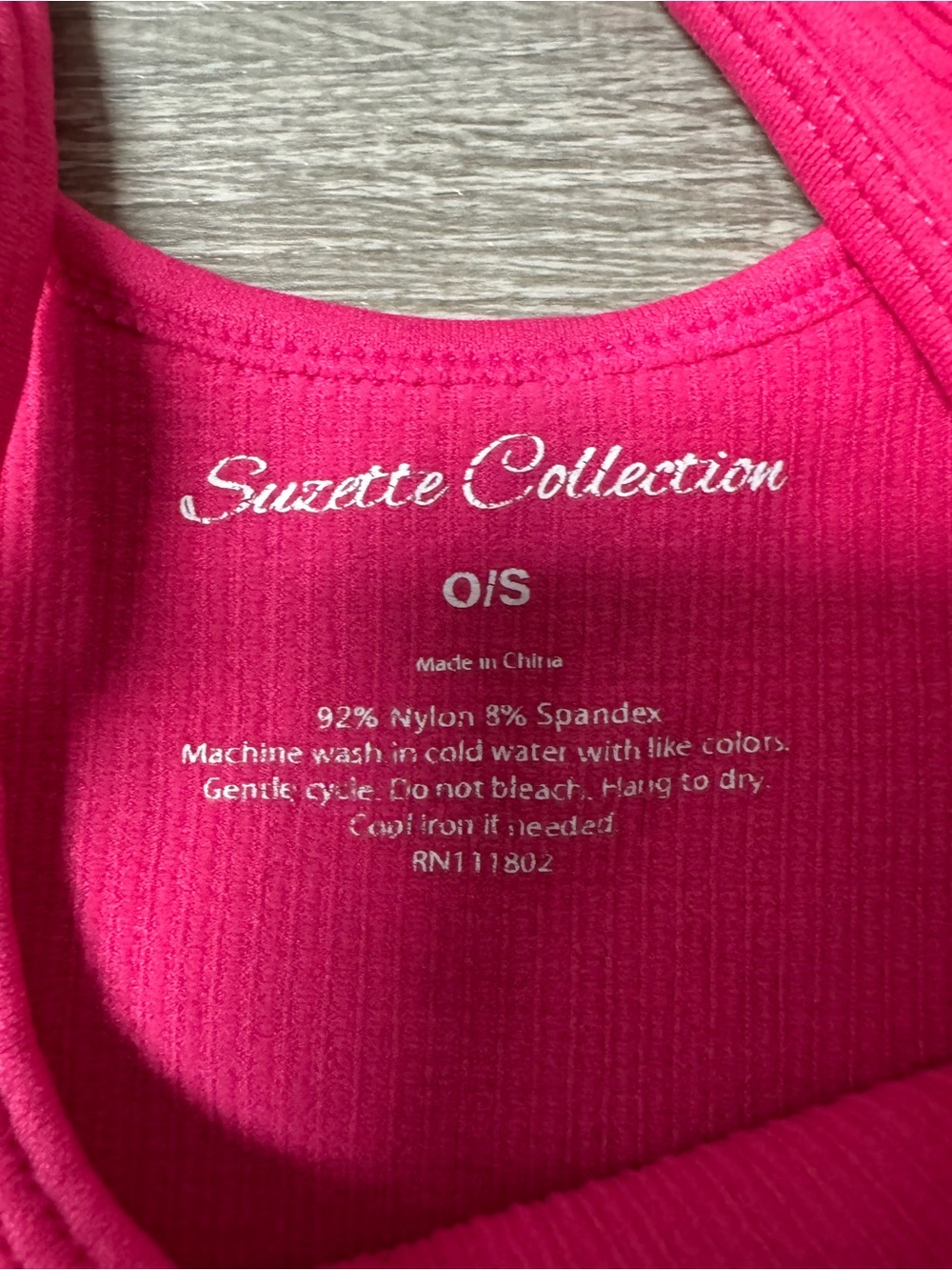 Suzette Collection Hot Pink Ribbed Tank - Picture 2 of 2